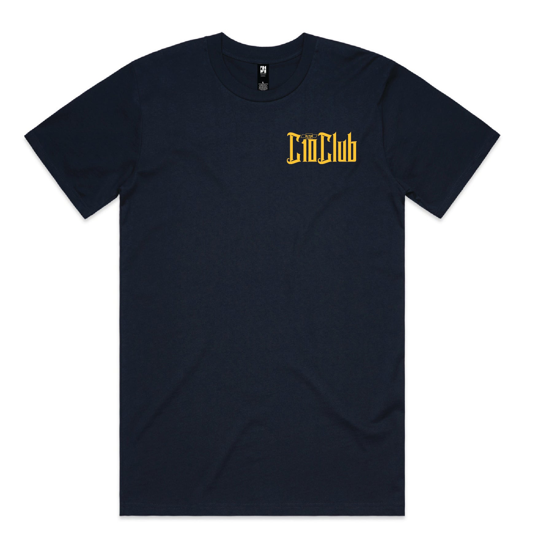C10 CLub Navy and Gold logo Heavy Style T-Shirt